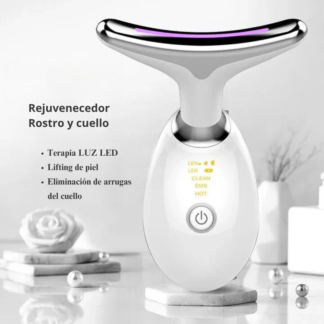 Masajeador facial terapia de luz LED eliminación de doble mentón rejuvenece la piel