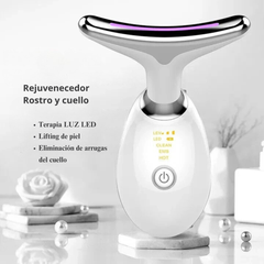 Masajeador facial terapia de luz LED eliminación de doble mentón rejuvenece la piel