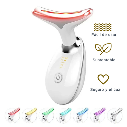 Masajeador facial terapia de luz LED eliminación de doble mentón rejuvenece la piel