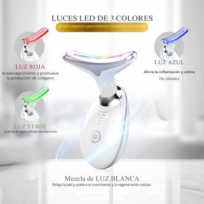 Masajeador facial terapia de luz LED eliminación de doble mentón rejuvenece la piel