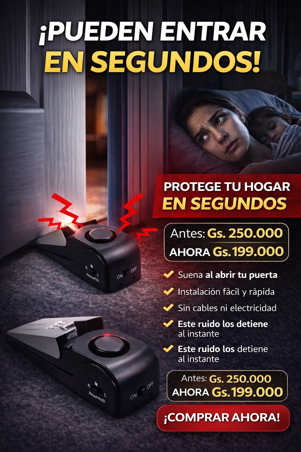 ALARMA DE PUERTA INALÁMBRICO-🚨 PROTEGE TU HOGAR EN SEGUNDOS