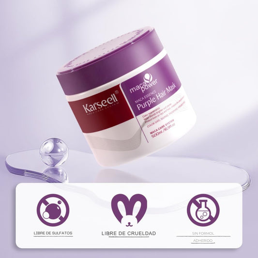 Karseell Purple Collagen 500ml PREMIUM – Matizante Anti Amarillo para Rubios con Brillo Profesional✨